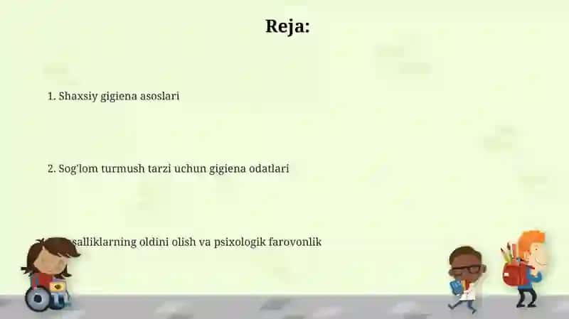 Bolalar va oʻsmirlar gigiyenasining umumiy asoslari 2