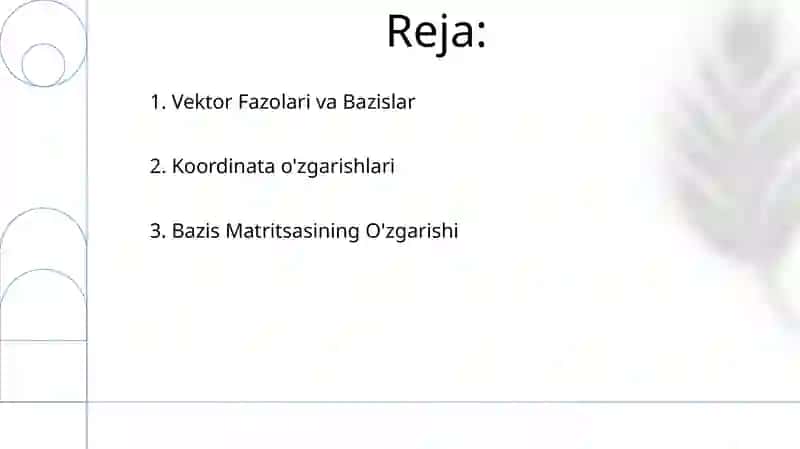 Vektor Fazolari va Bazislar 2