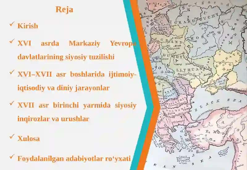 XVI-XVII asrning birinchi yarmida Markaziy Yevropa davlatlari 2