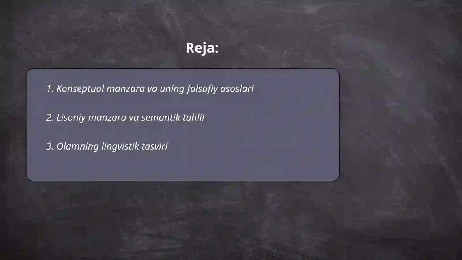Konseptual va lisoniy manzara 2