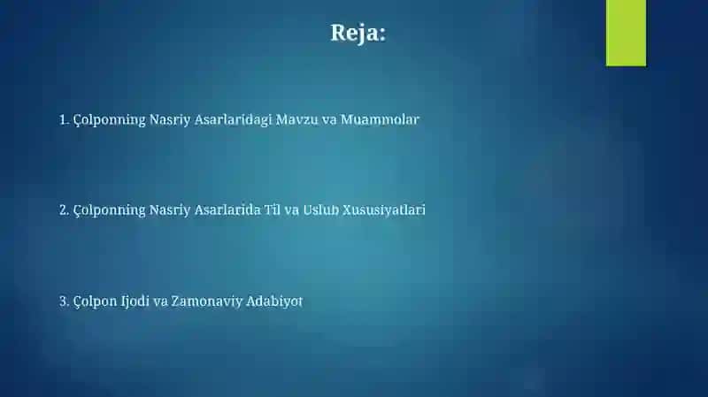 Çolponning Nasriy Asarlaridagi Mavzu va Muammolar 2