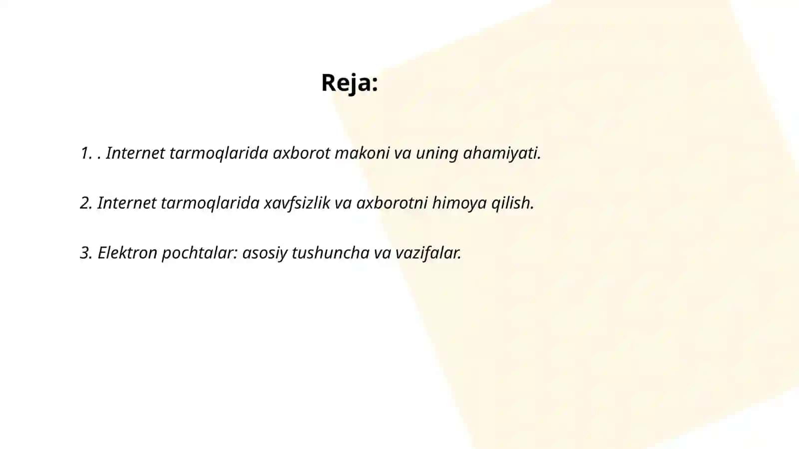 Internet tarmoqlarida axborot makoni haqida tushuncha berish 2