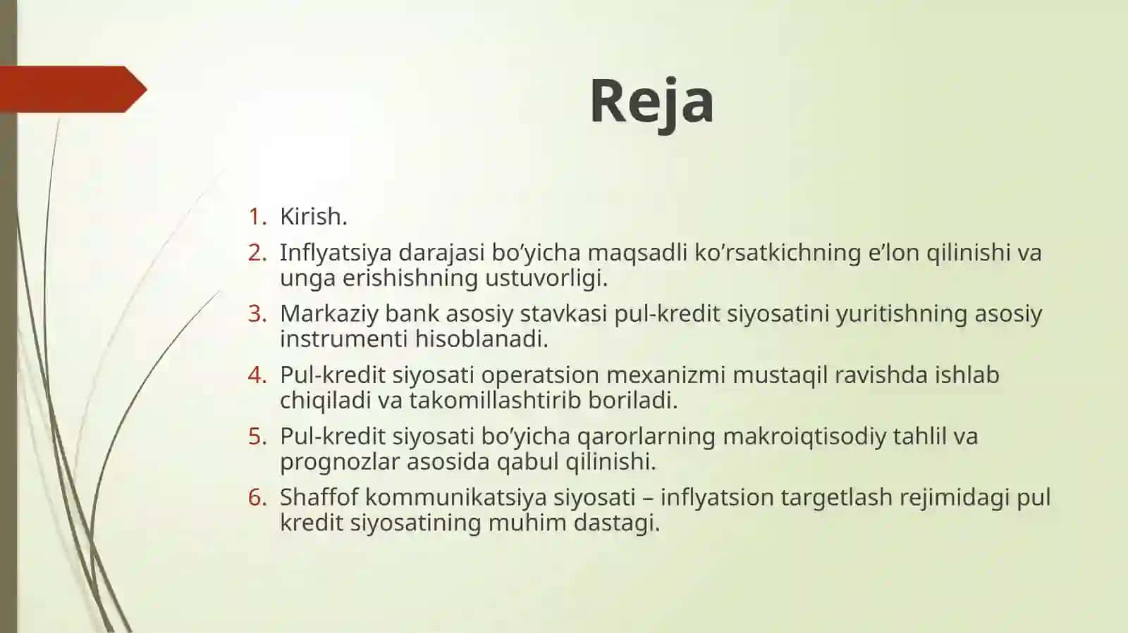 Markaziy bankning pul, kreditsiyosati 2