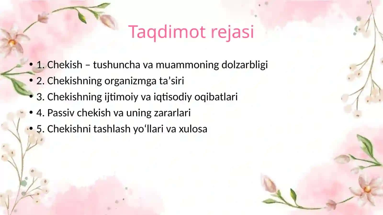 Chekishning salbiy oqibatlari 2