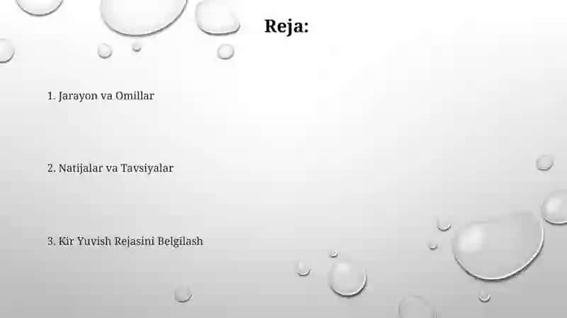 Shoʻr Yuvish Rejasini Aniqlash 2