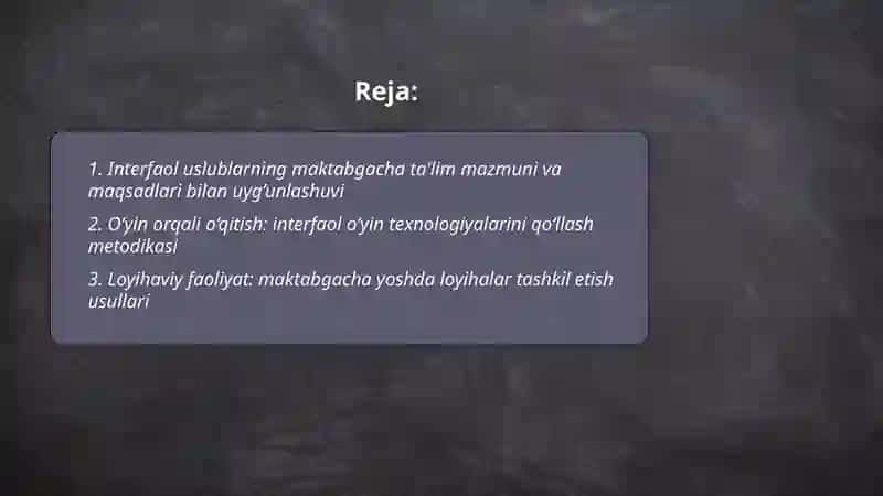 Interfaol uslublar va pedagogik texnologiyalar 2