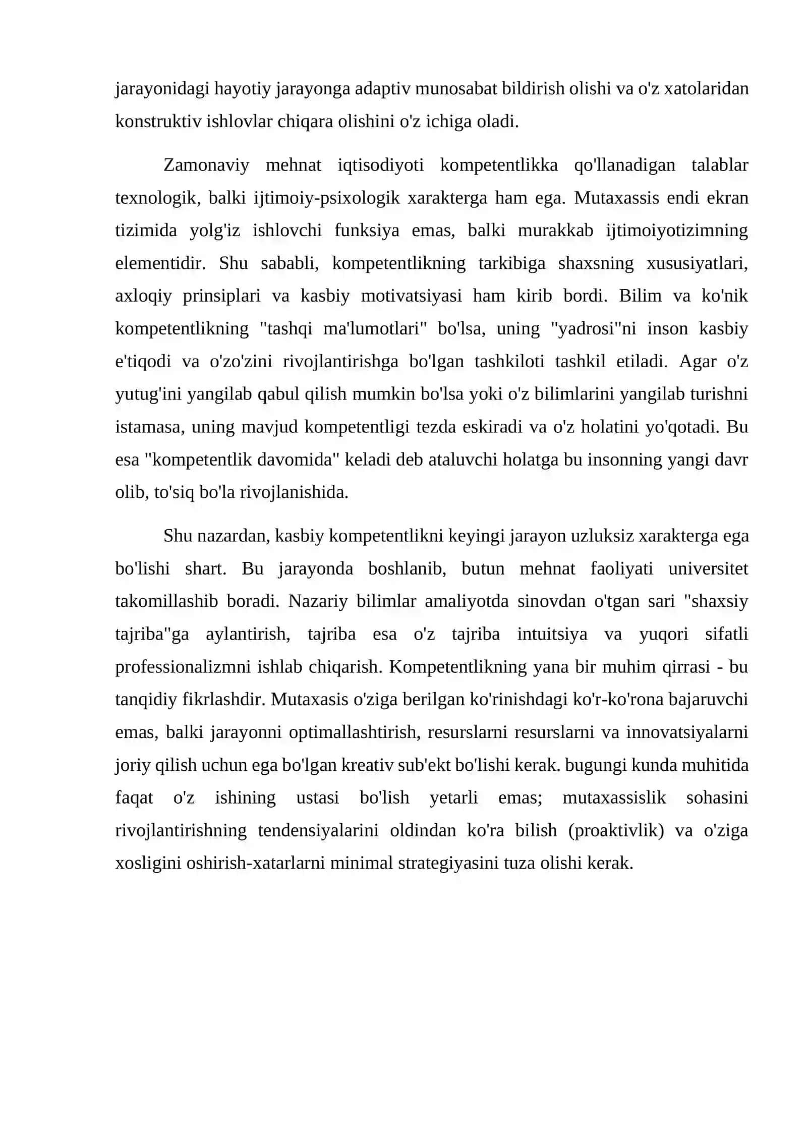 Kasbiy kompotentlikka qoyiladigan talablar 2