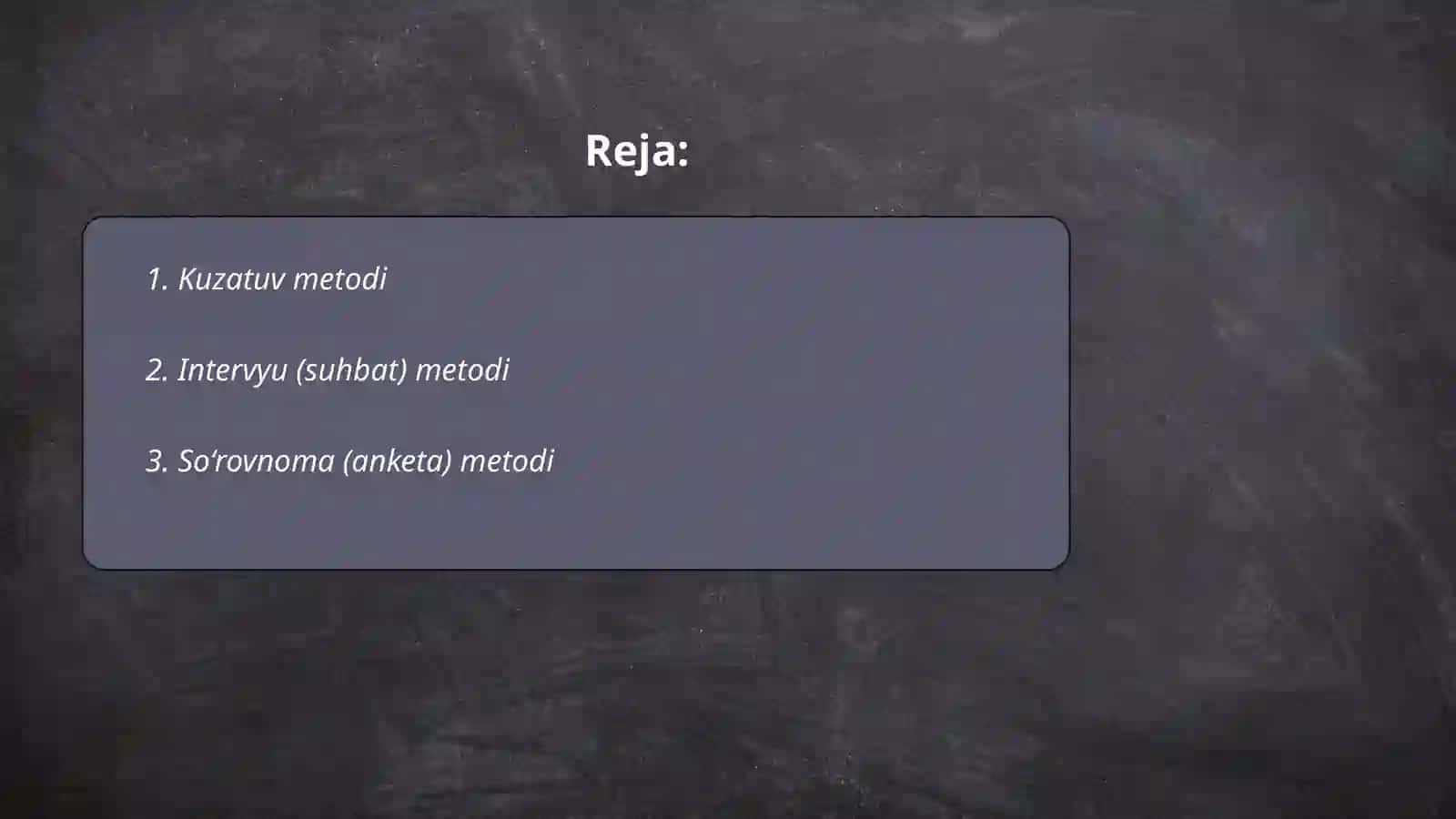 Shaxsni ijitimoiylashuvini oʻrganish metodlari 2