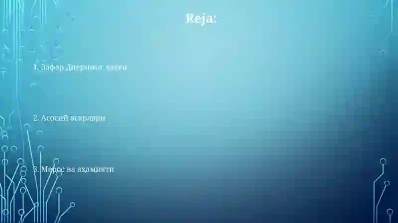 Зафар Диёрнинг ҳаёти ва ижоди 2