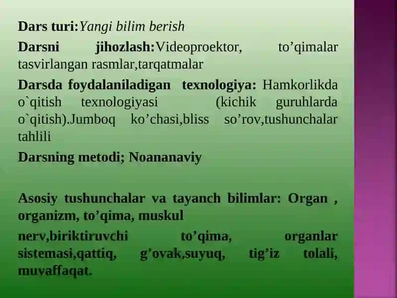 To'qimalar, organlar va organizm 2
