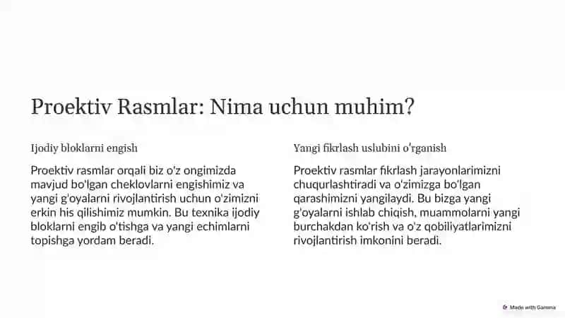 Proektiv Rasmlar: Ijodiy Fikrlashni Kengaytirish 2