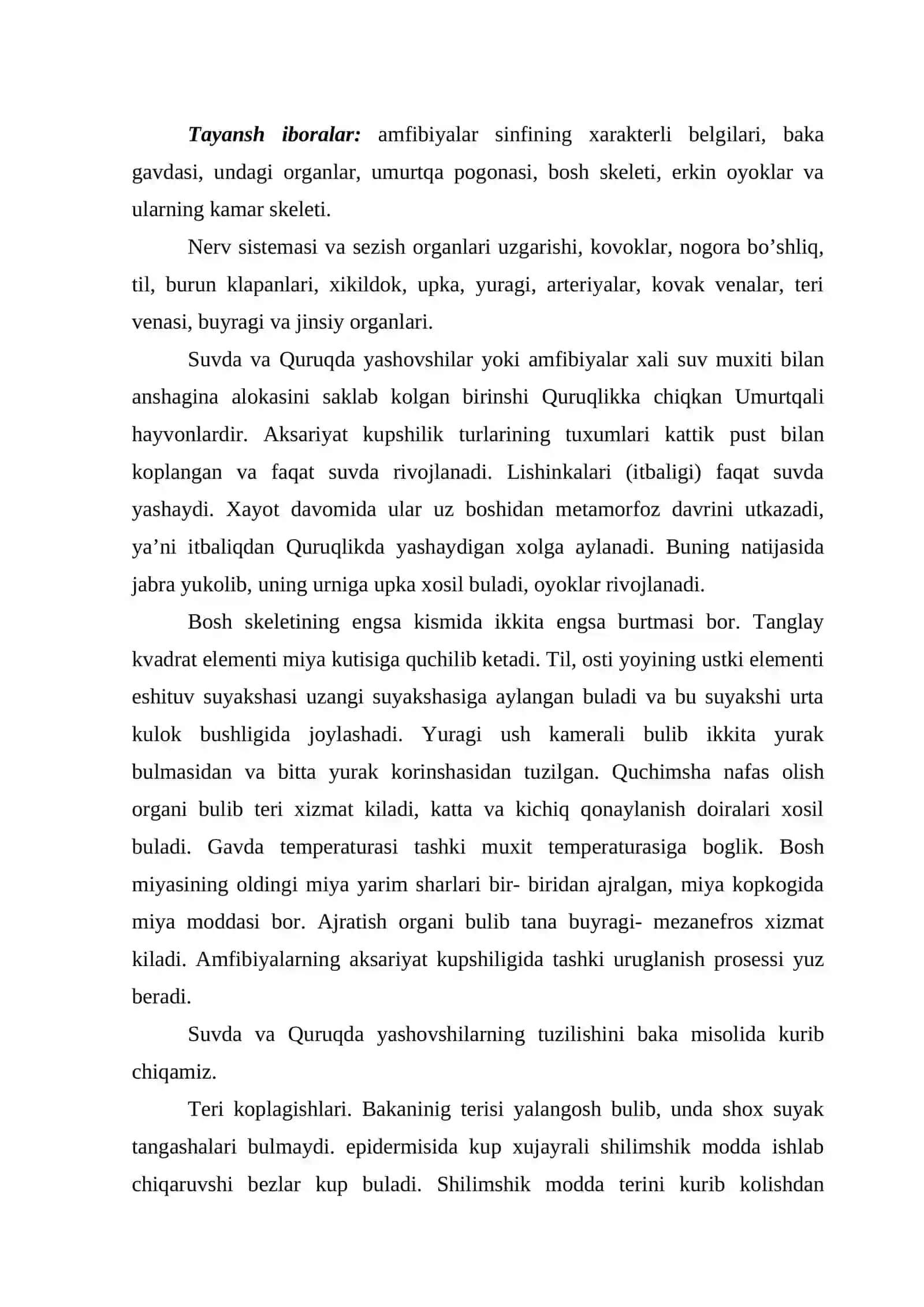 Suvda va quruqda yashovshilar sinfi 2