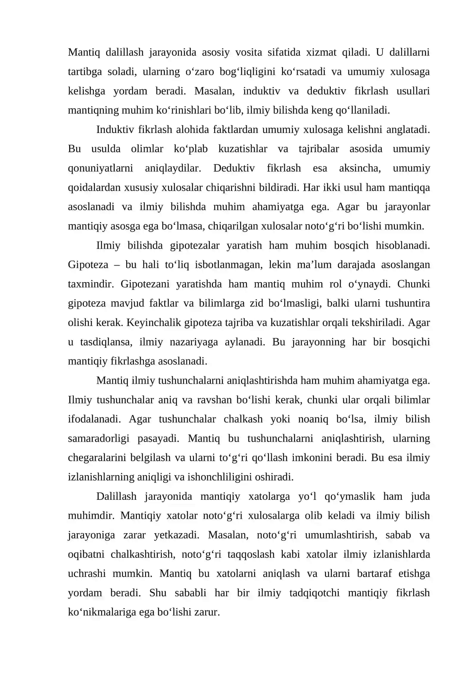 ILMIY BILISH VA DALILLASHDA MANTIQNING ROLI 2