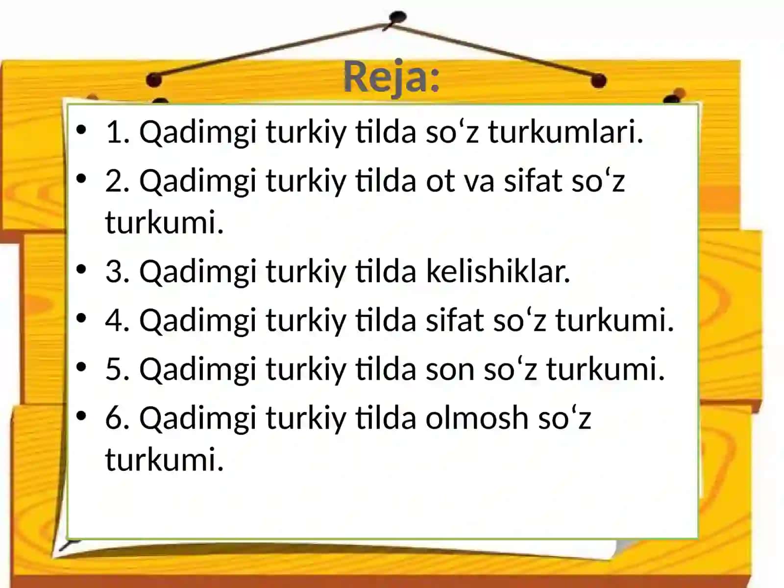 Morfologiya. Ot, sifat, son, olmosh so‘z turkumlari 2