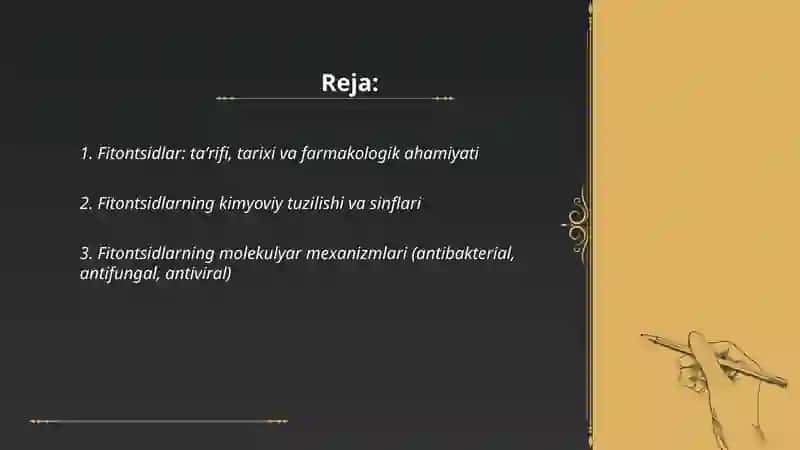 Fitontsidlar farmakologiyasi 2