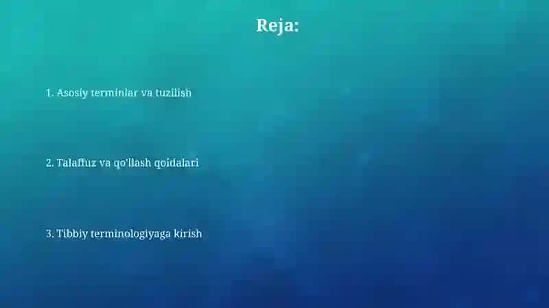 Tibbiy terminologiyaga kirish 2