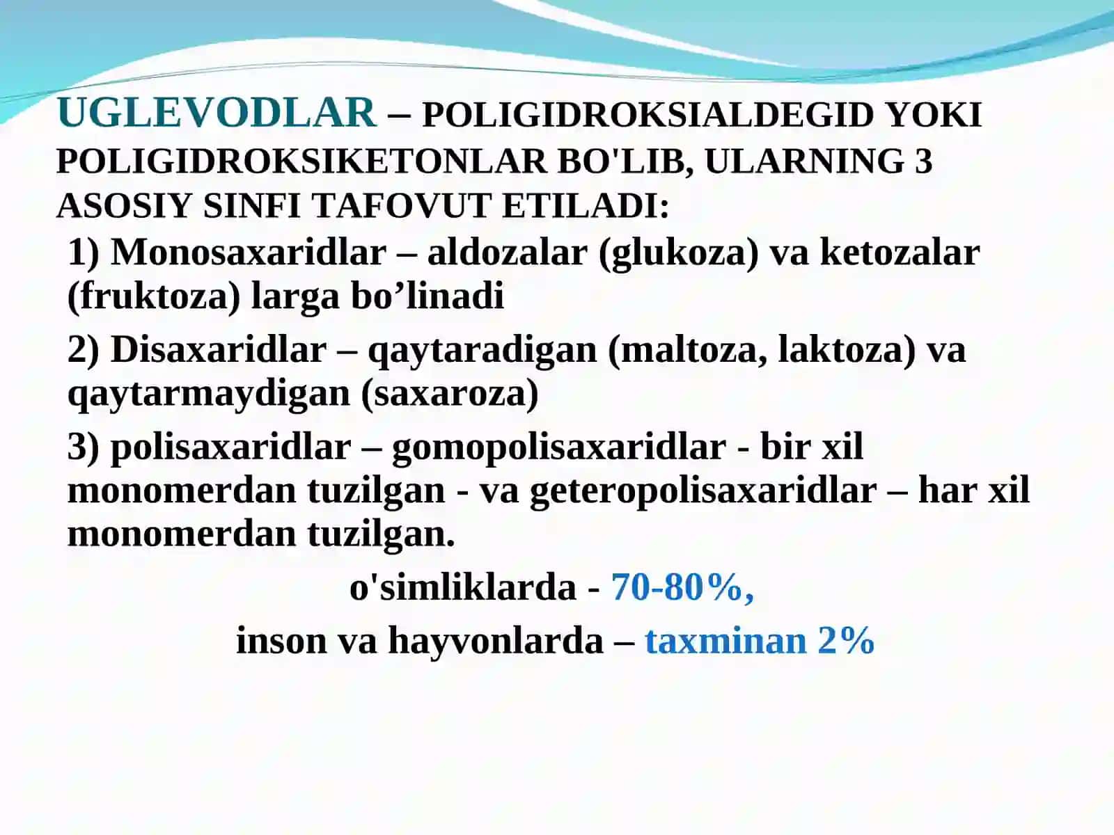 Uglevod almashinuvi 2