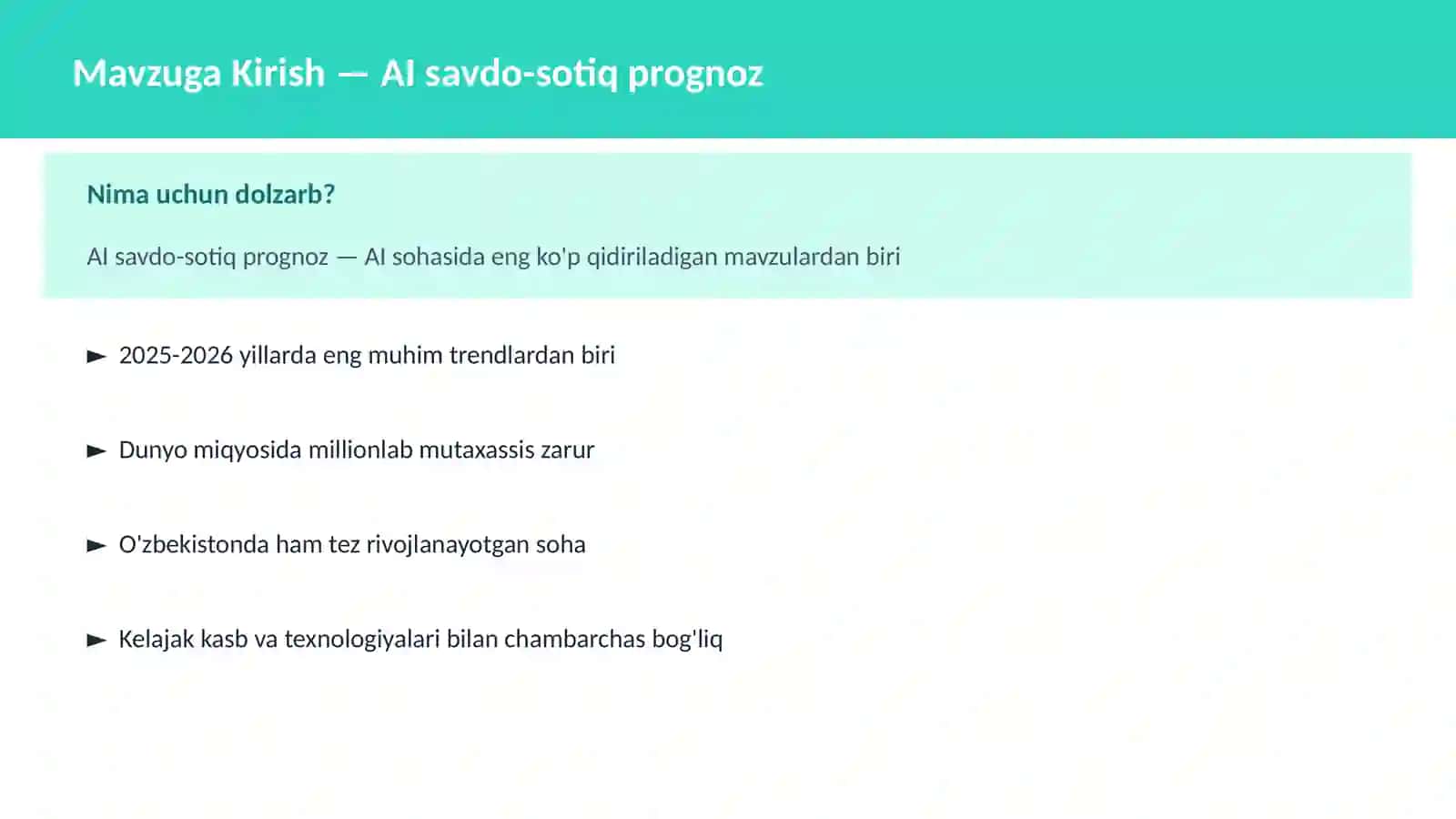 AI savdo-sotiq prognoz 2