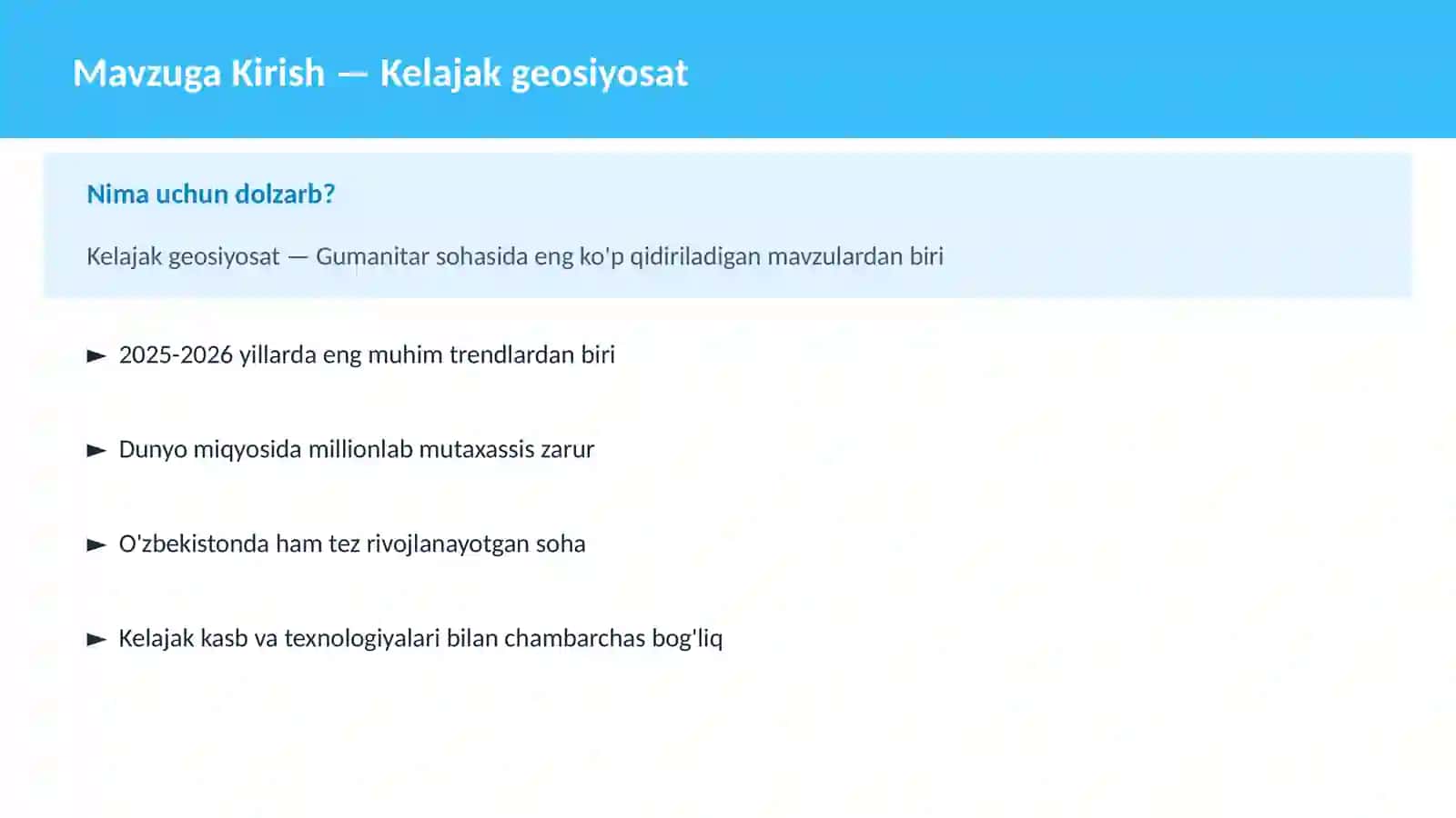 Kelajak geosiyosat 2