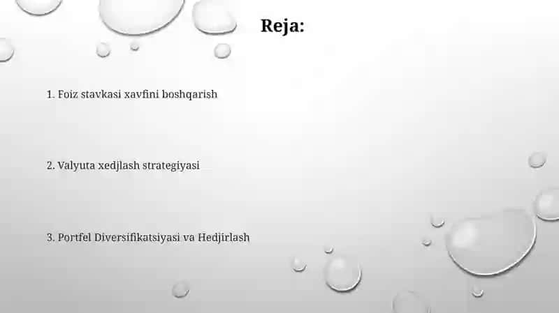 Hedjirlash va moliyaviy bozor risklarini boshqarish 2