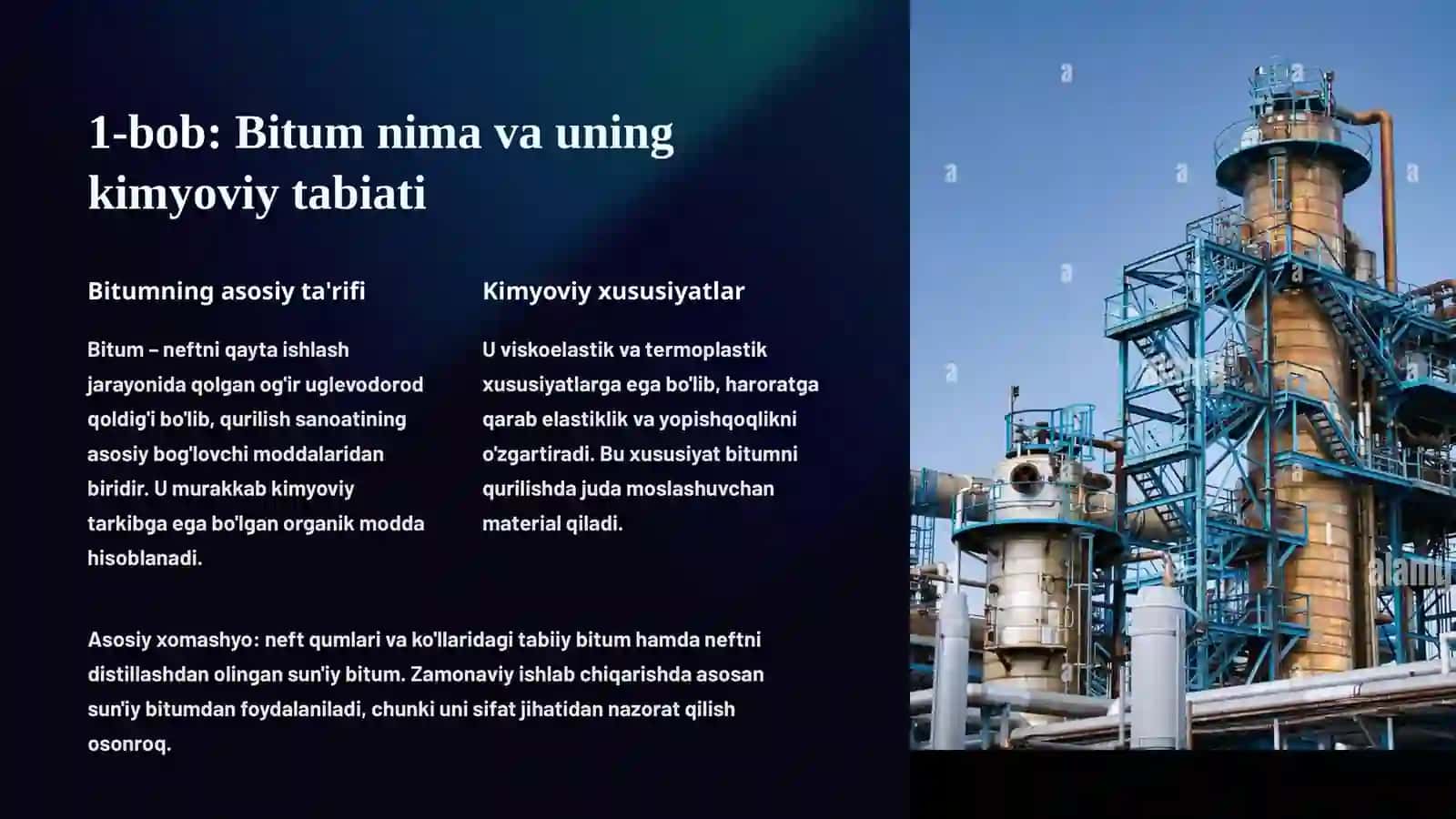 Bitum asosidagi bog’lovchi moddalarning qurilishdagi ahamiyati 2