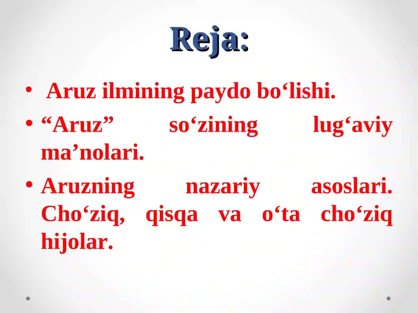 Aruzvaznihaqida umumiy ma’lumot 2