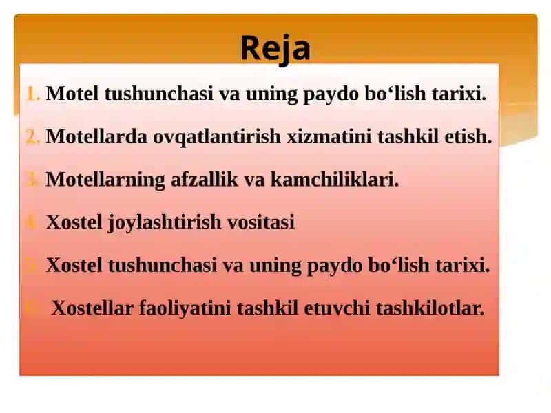 Motel va Hostel joylashtirish vositalari 2