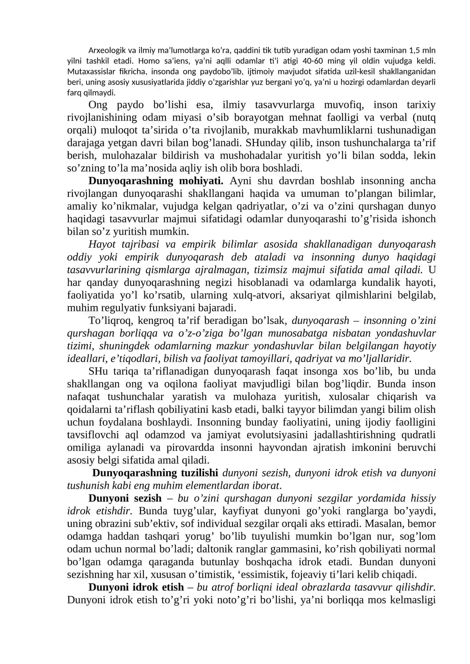 Falsafa uning jamiyat hayotidagi roli (2 soat) 2