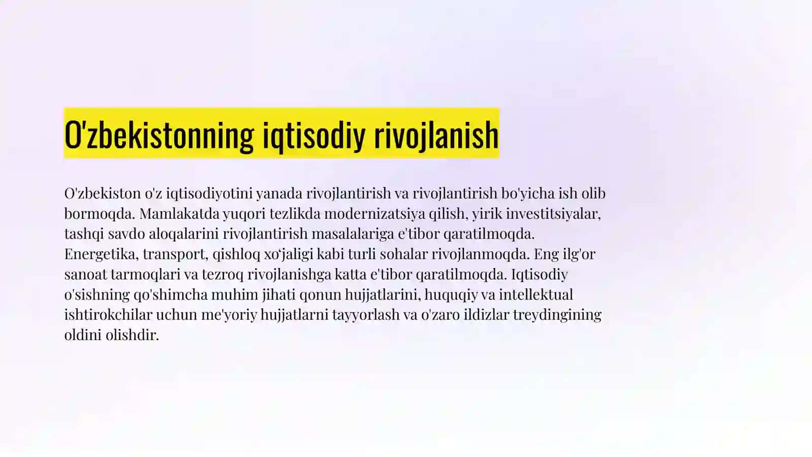 O’zbekiston iqtisodiyoti 2