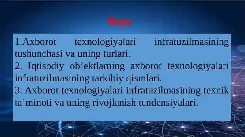 Axborot texnologiyasining infratuzilmasi 2