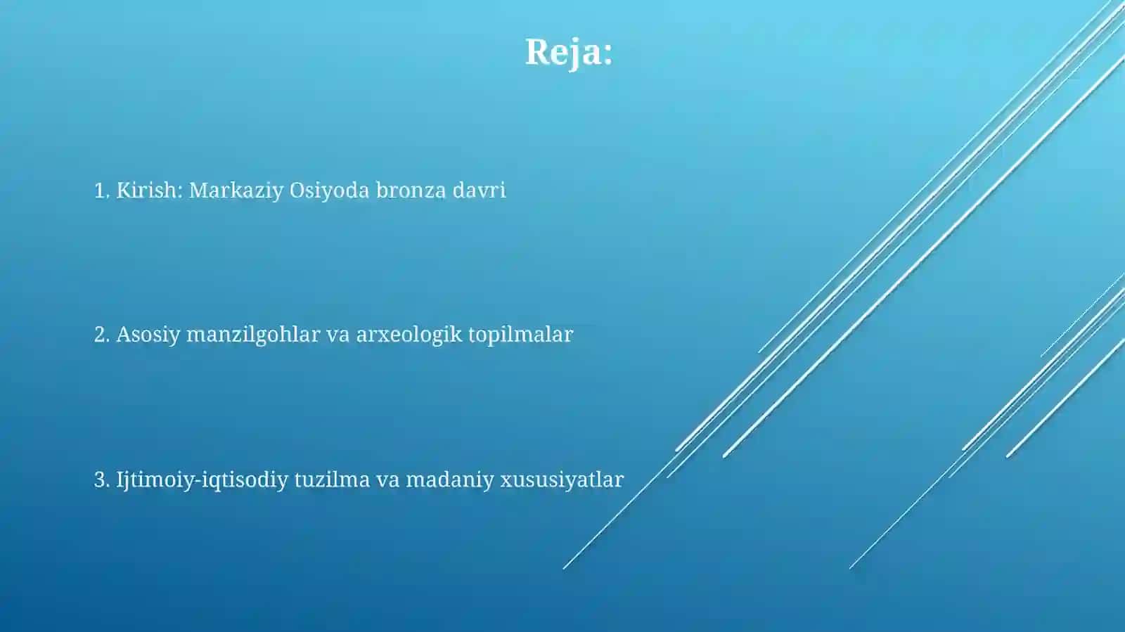 Òrta Osiyoda bronza davridagi iptidoiy manzilgohlarni 2
