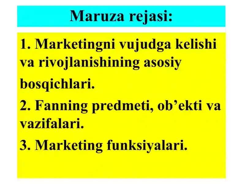 Marketingning mohiyati va maqsadi 2