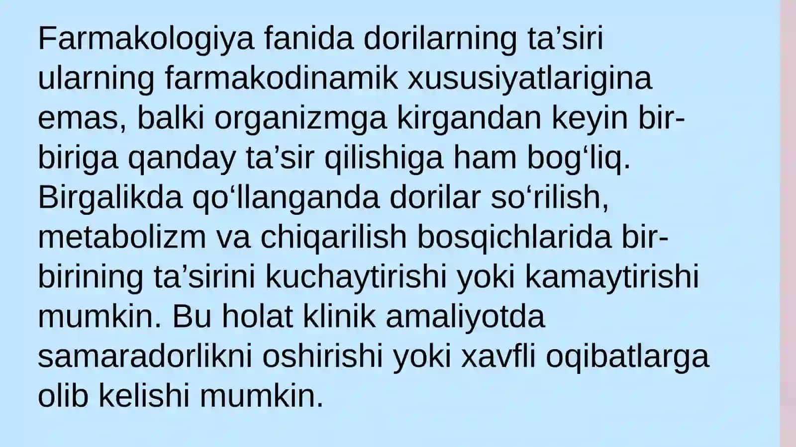 Farmatsiya yoʻnalishi403-guruh talabasi 2