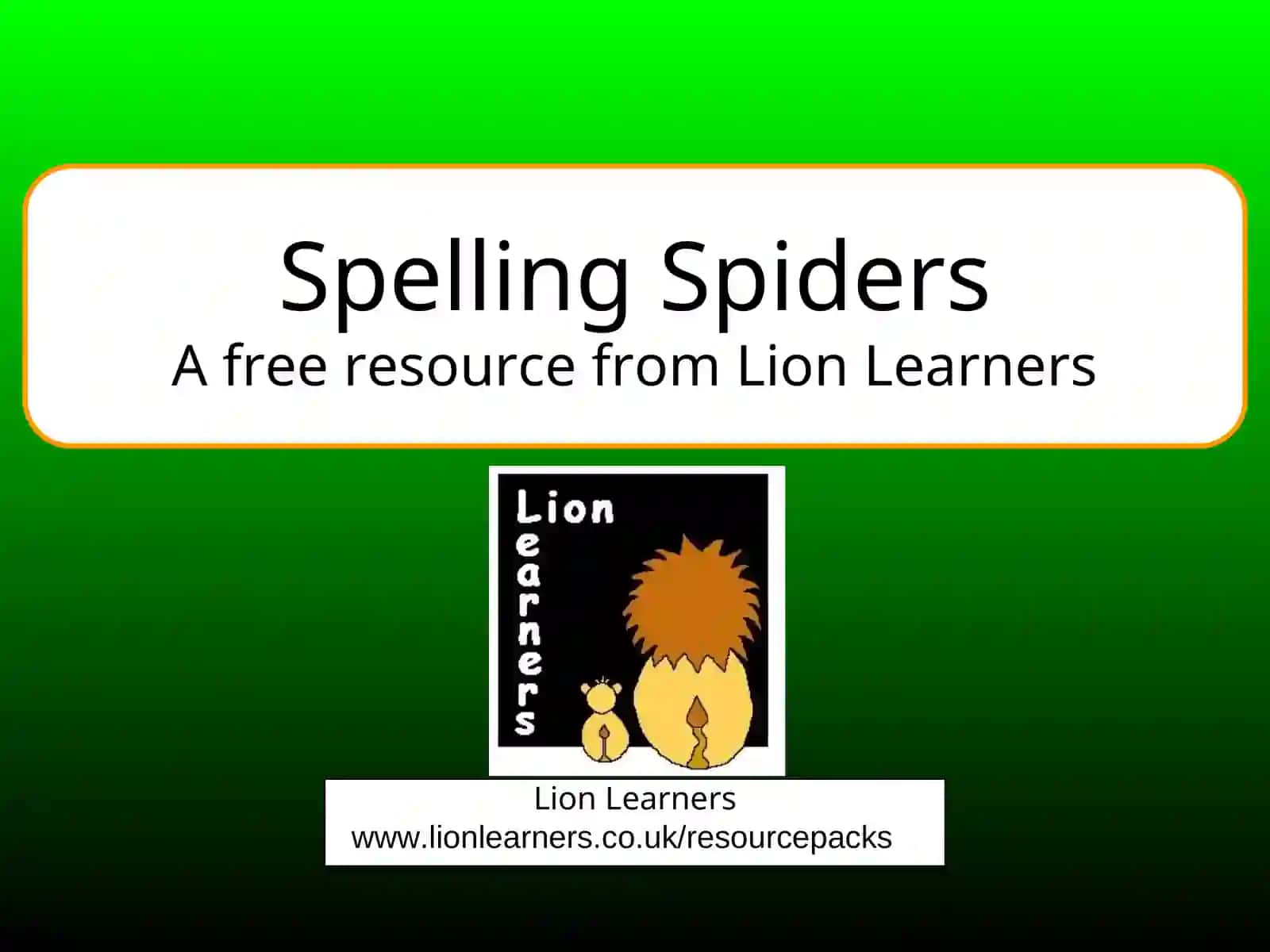 Spelling Spiders 2