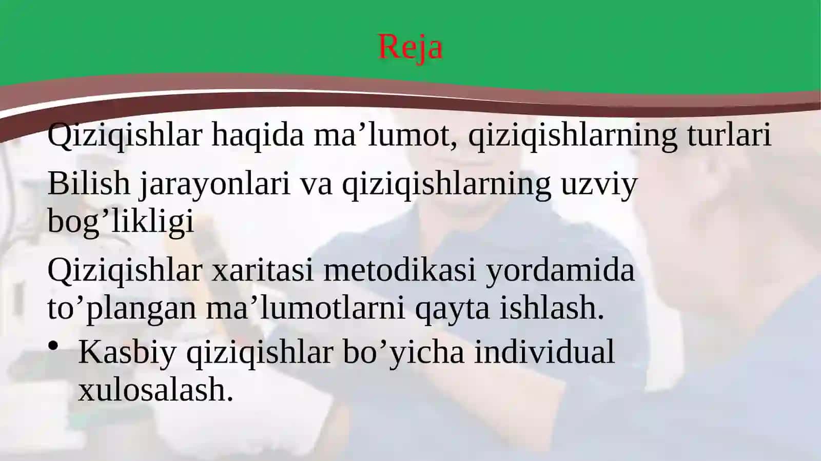 Kasbiy qiziqish va layoqatini eksperemintal o‘rganish 2