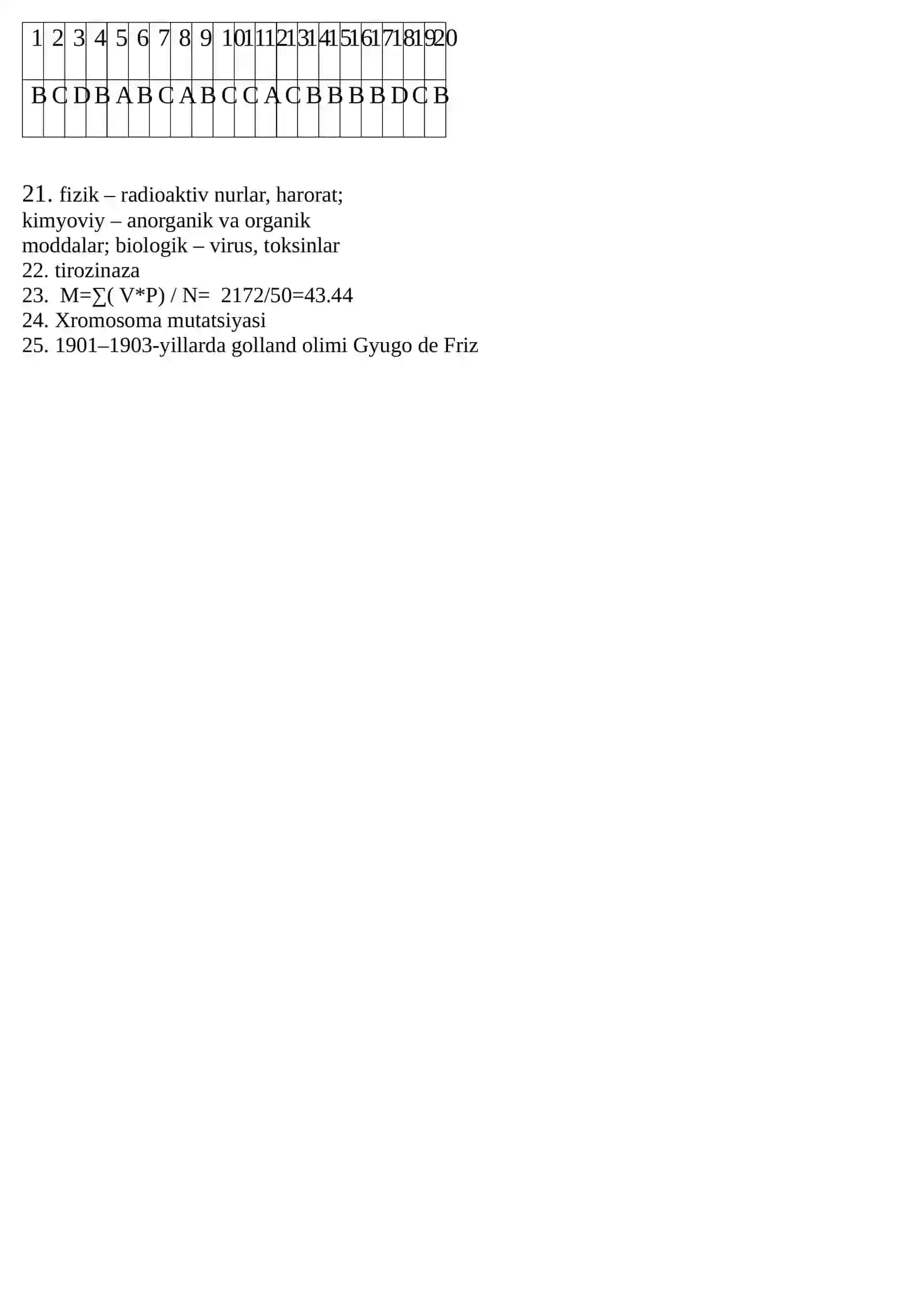 10-Sinf Biologiya 6-Nazorat ishi javobli 2