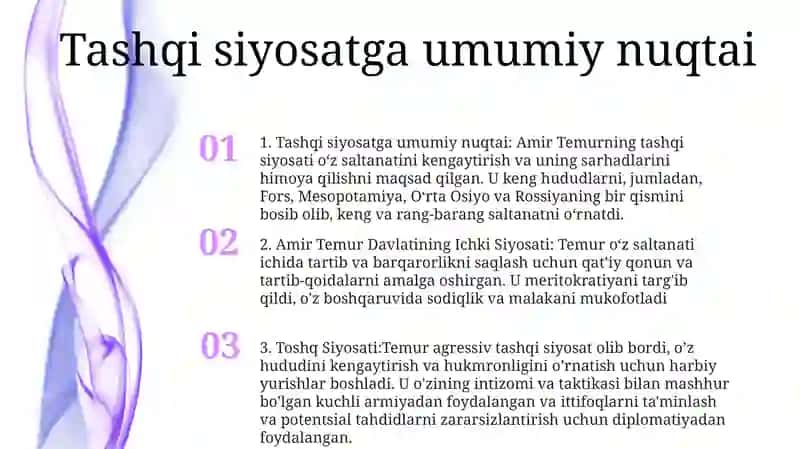 Amir Temur Davlatining Ichki VaTashqiSiyosati 2