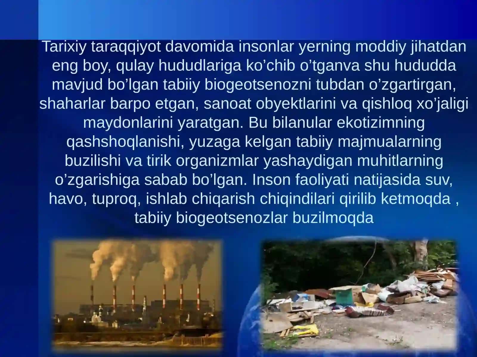 Inson biosfera omili sifatida 2