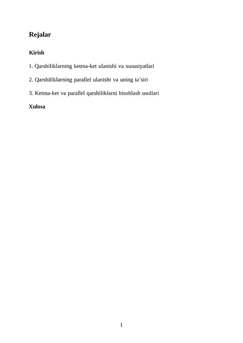 Elektr zanjirlarida qarshiliklarning ketma-ket va parallel ulanishi 2