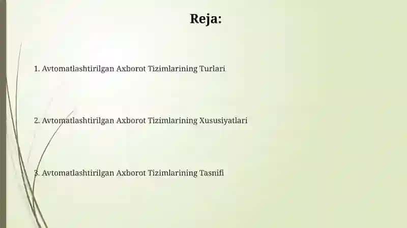 Avtomatlashtirilgan Axborot Tizimlarining Tasnifi 2