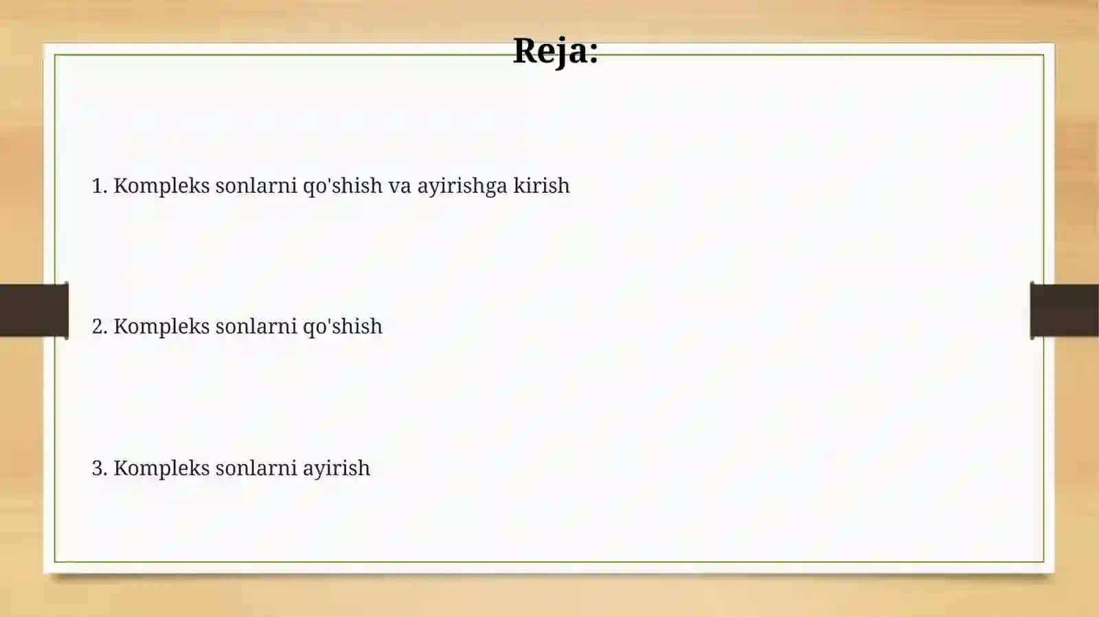 Komplekssonlarni qoʻshish va ayirish 2