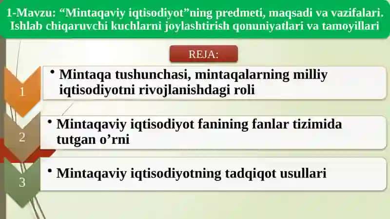 Mintaqaviy iqtisodiyot 2