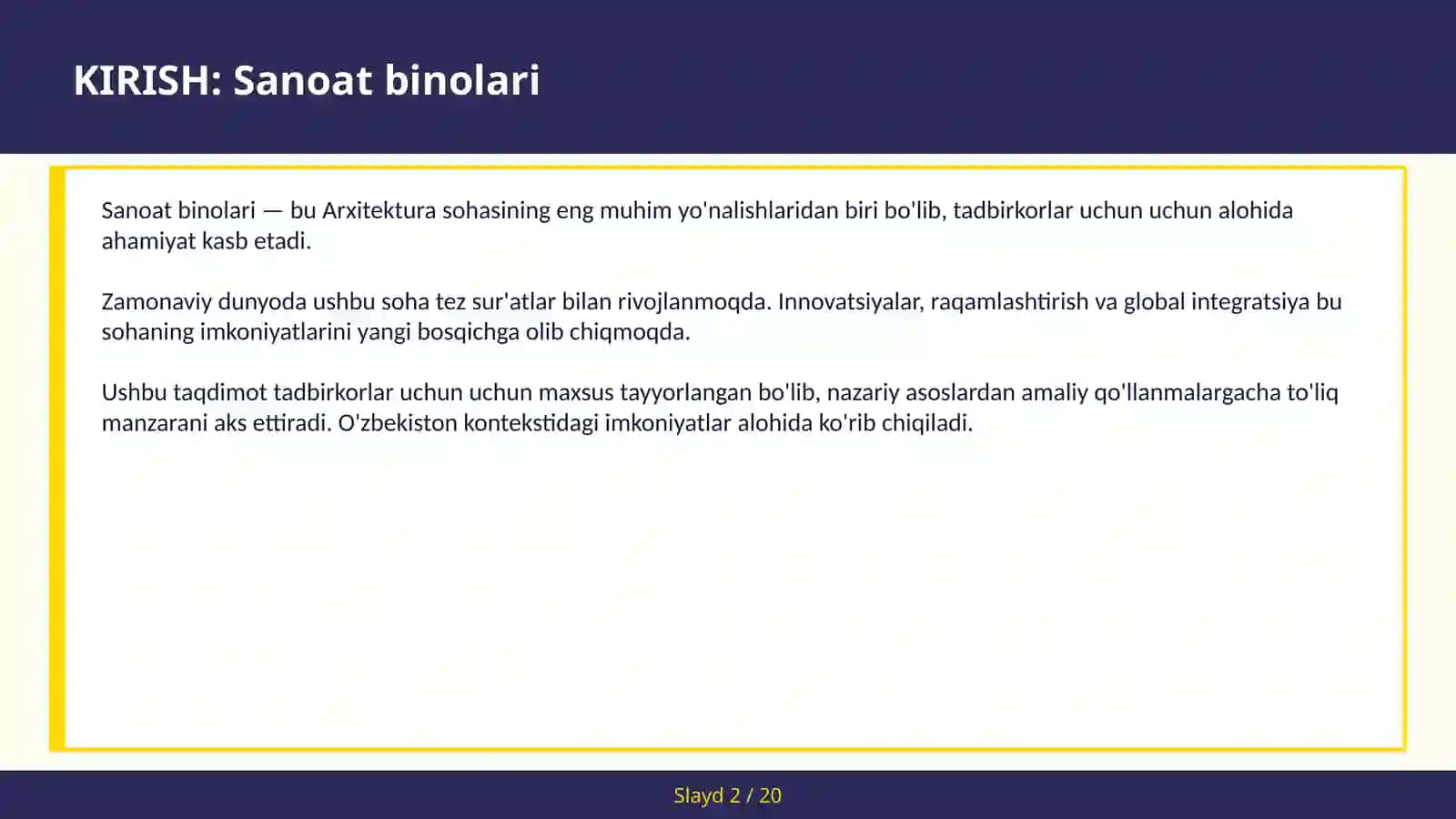 Sanoat binolari 2
