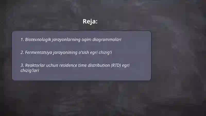 Biotexnologik jarayonlarning oqim diagrammalari 2
