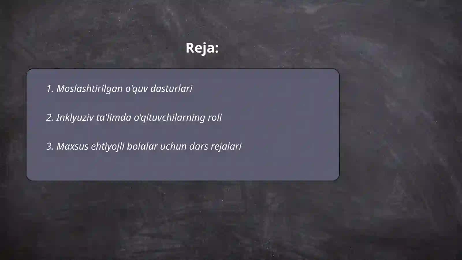 Moslashtirilgan o'quv dasturlari 2