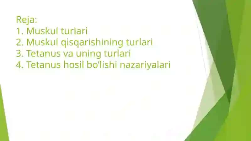 Mushaklar ishlab chiqarish va biomekhanikasi 2