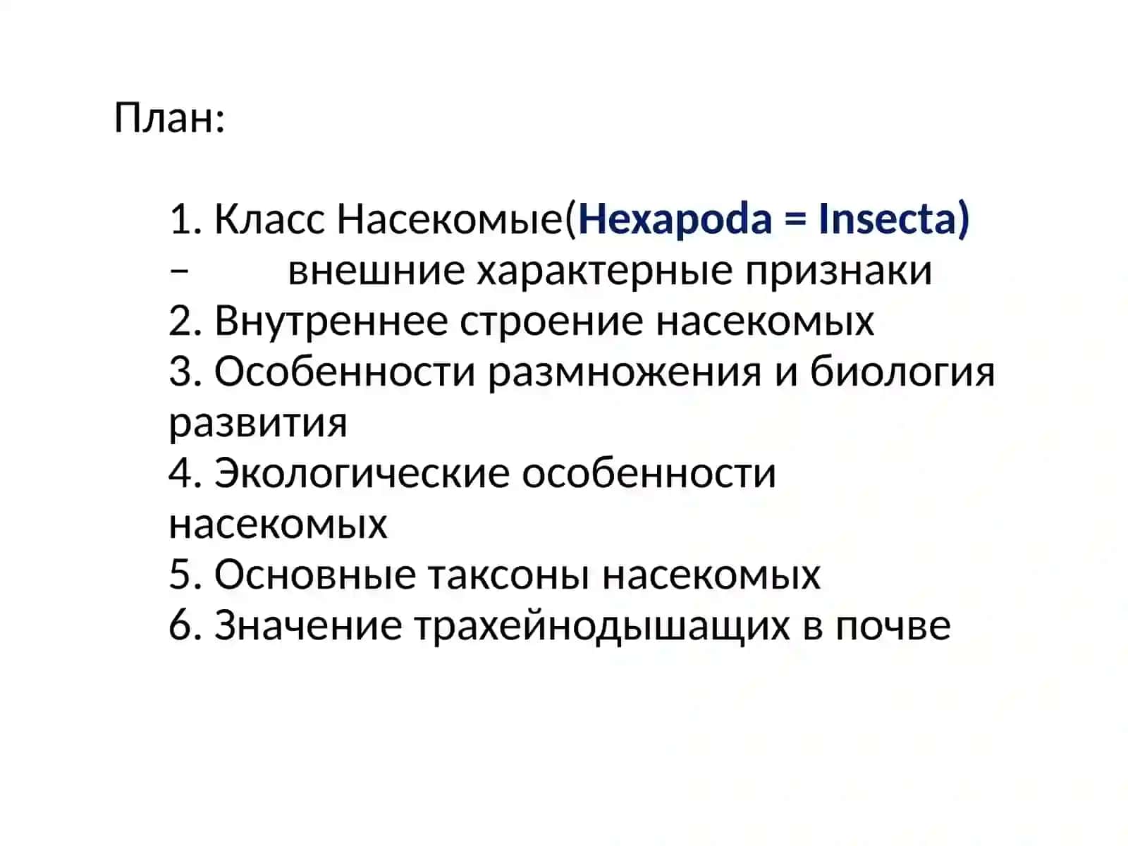 Класс насекомые (Insecta=Hexapoda) 2