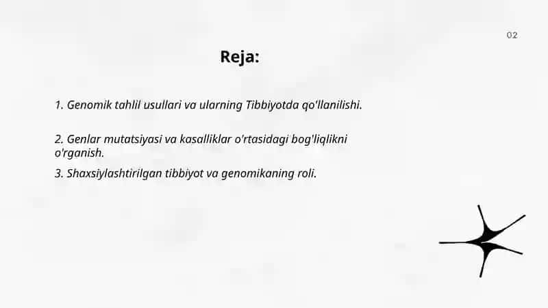 Genomik tahlil usullari va ularning Tibbiyotda qo'llanilishi 2