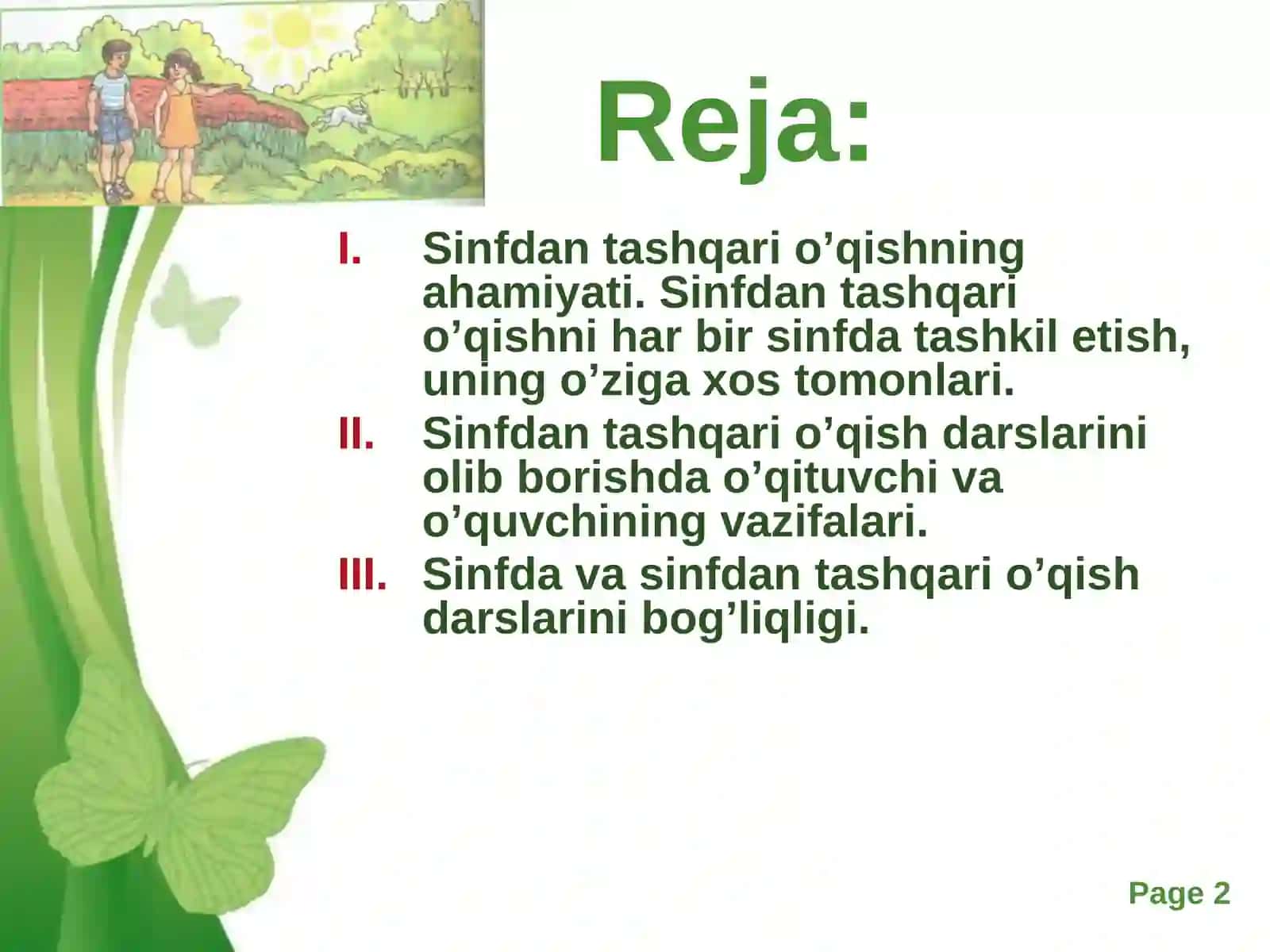 Sinfdan tashqari tarbiyaviy mashg‘ulotga tayyorlanish 2