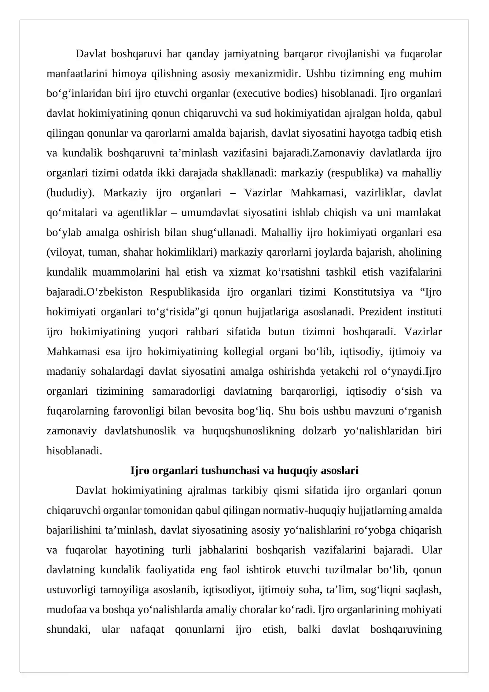 Davlat boshqaruvida ijro organlari tizimi 2